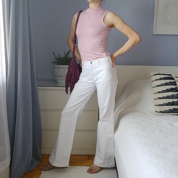 DONATED White Wide Leg Jeans Sz 6 - Picture 4 of 11